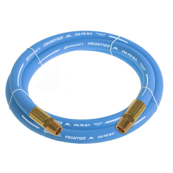 3/4" x 3' Blue EPDM Rubber Air Hose, 300 PSI, 3/4" MNPT x MNPT